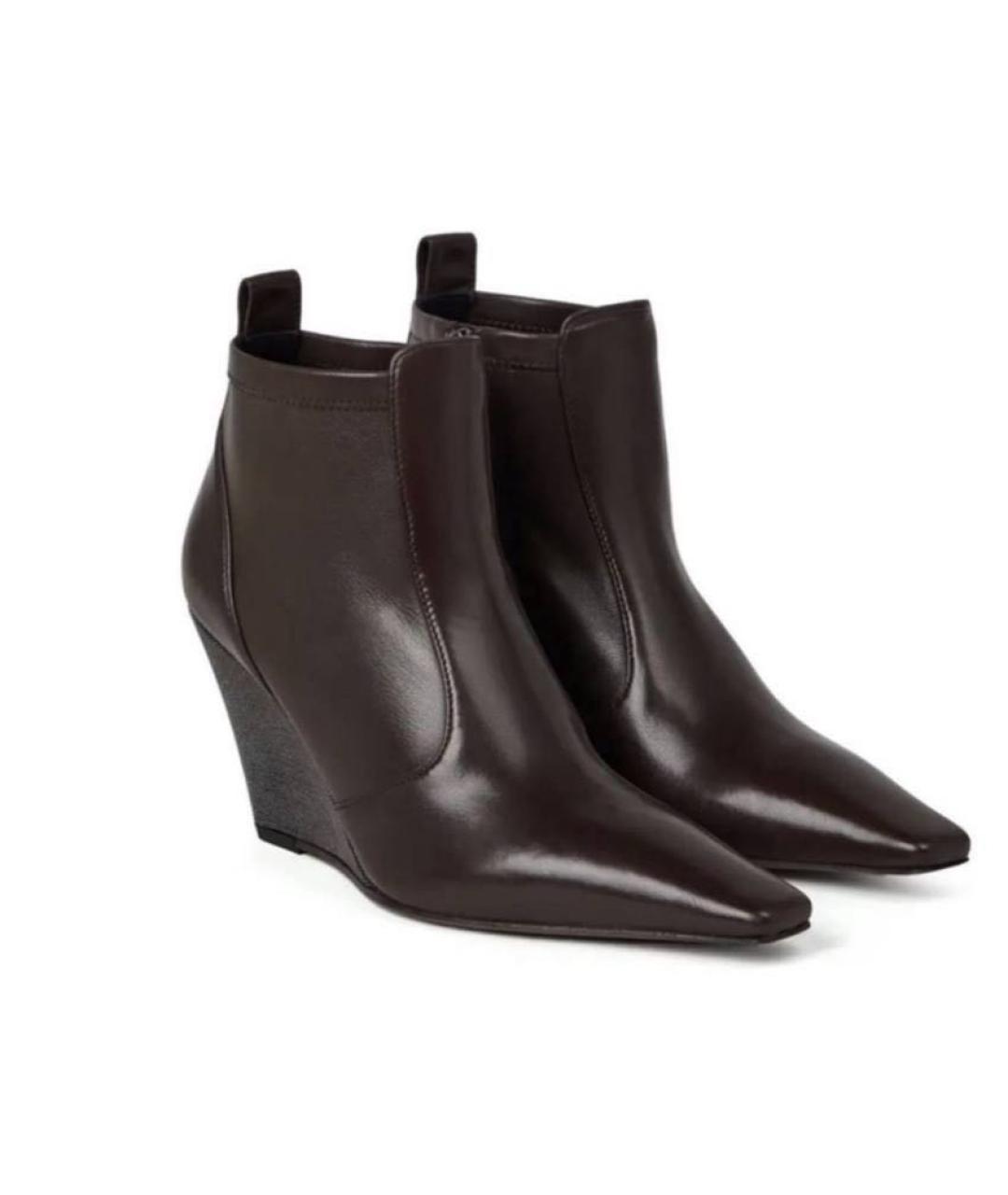 BRUNELLO CUCINELLI Коричневые кожаные ботильоны, фото 2