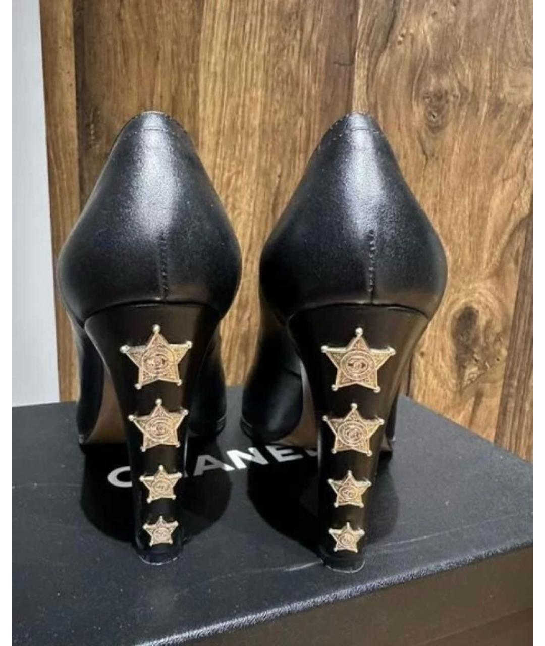 CHANEL Черные кожаные туфли, фото 3