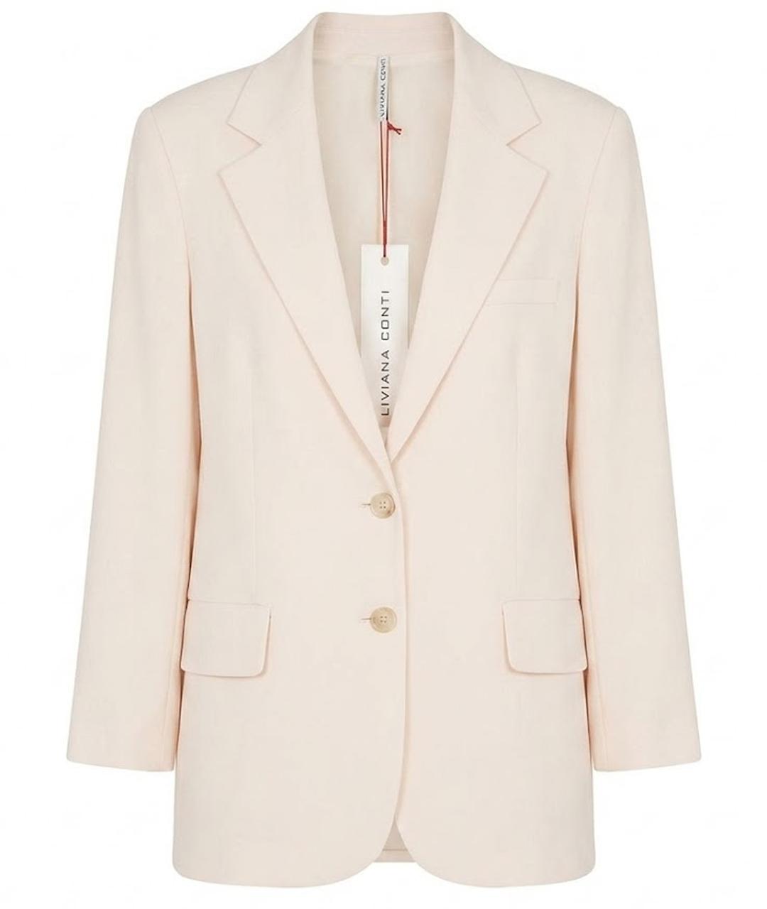 LIVIANA CONTI Бежевый вискозный жакет/пиджак, фото 1