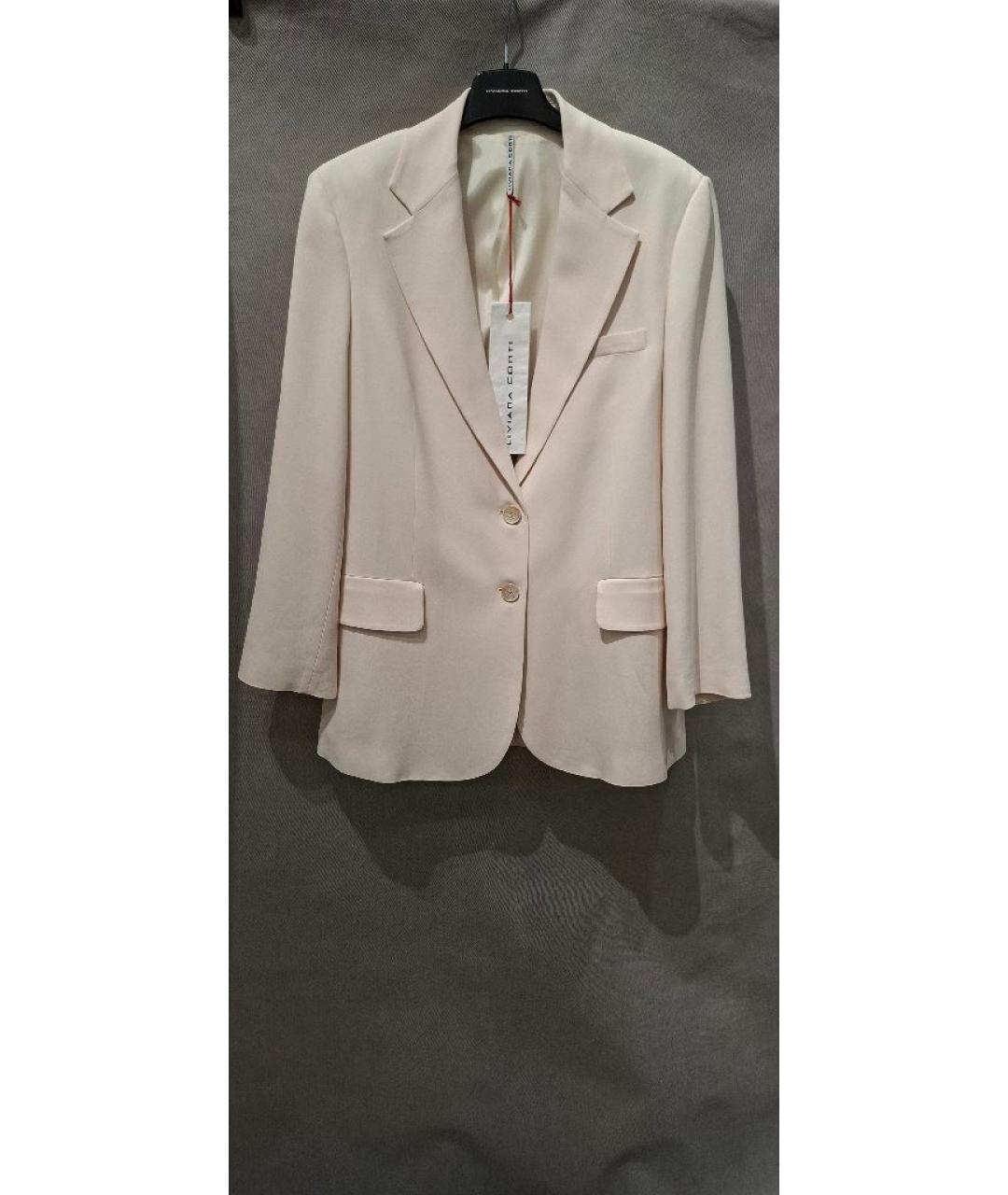 LIVIANA CONTI Бежевый вискозный жакет/пиджак, фото 9