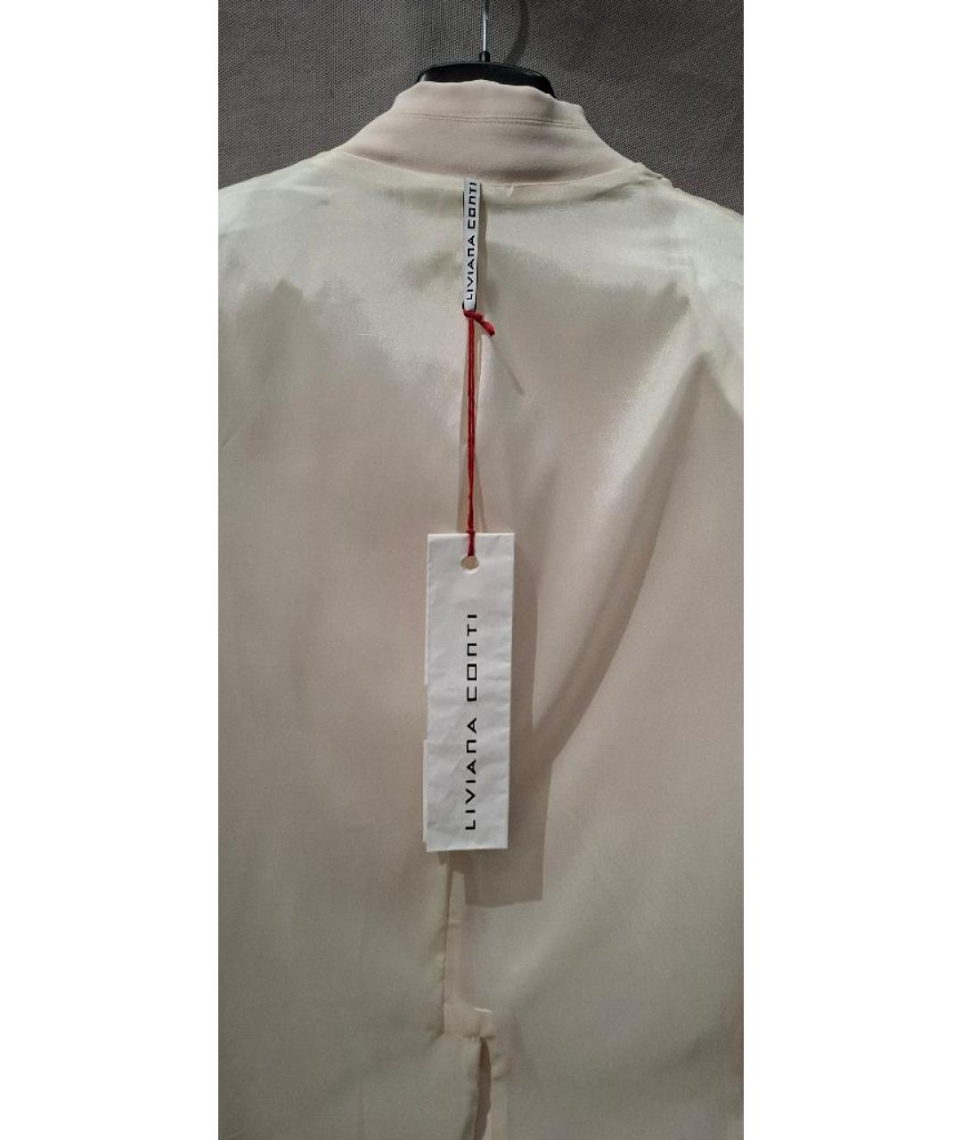 LIVIANA CONTI Бежевый вискозный жакет/пиджак, фото 3