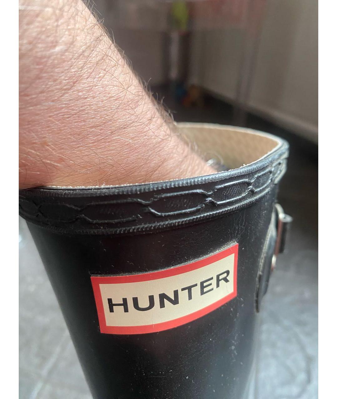 HUNTER Черные резиновые сапоги, фото 4