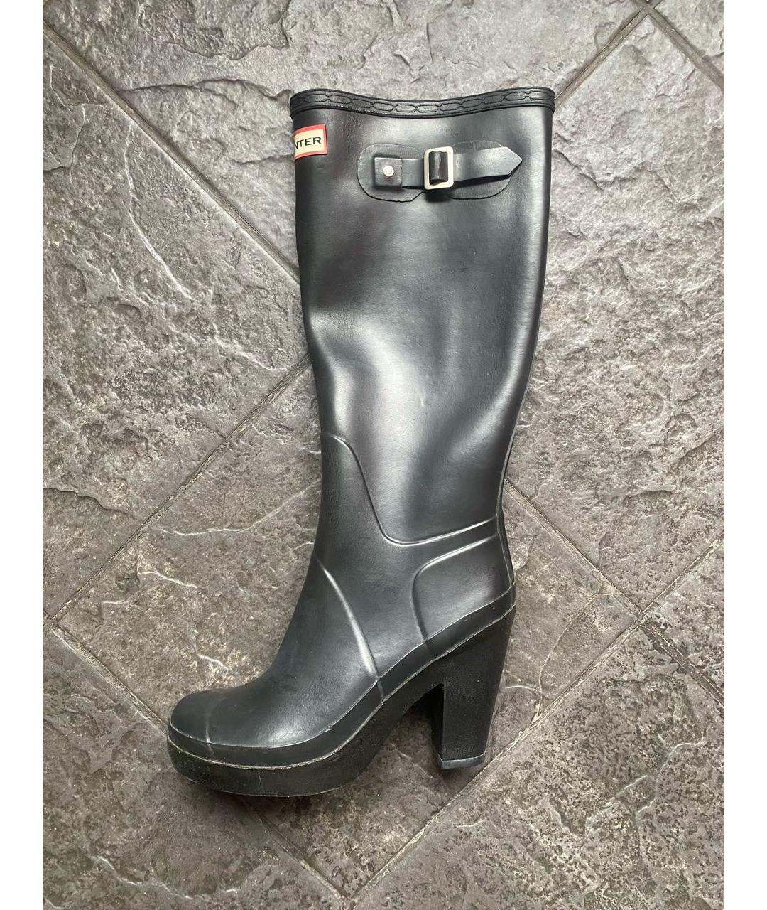 HUNTER Черные резиновые сапоги, фото 5