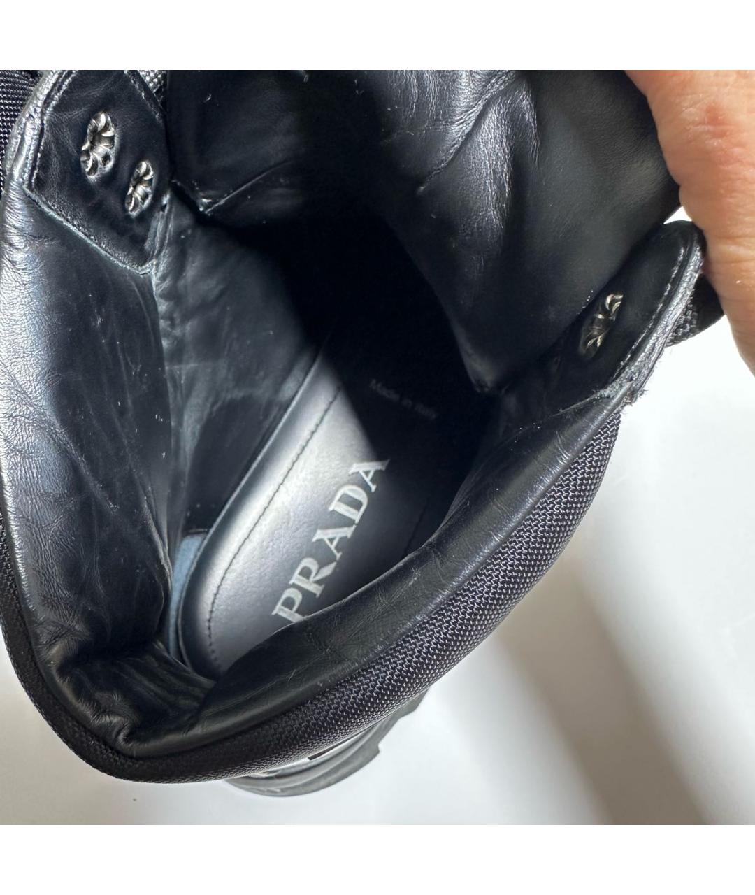 PRADA Черные кожаные высокие ботинки, фото 6