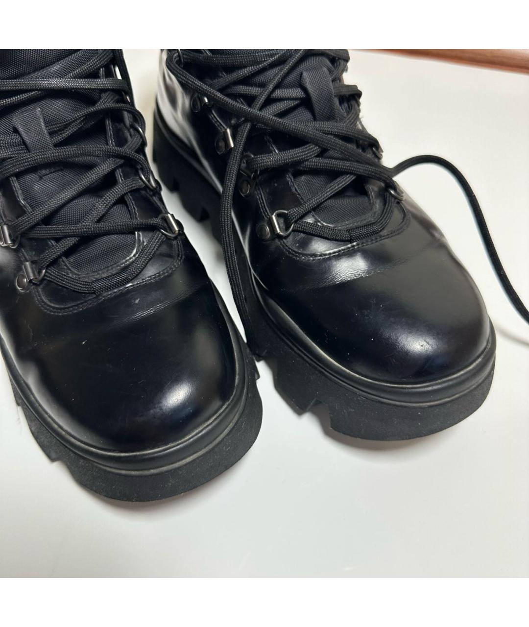 PRADA Черные кожаные высокие ботинки, фото 3