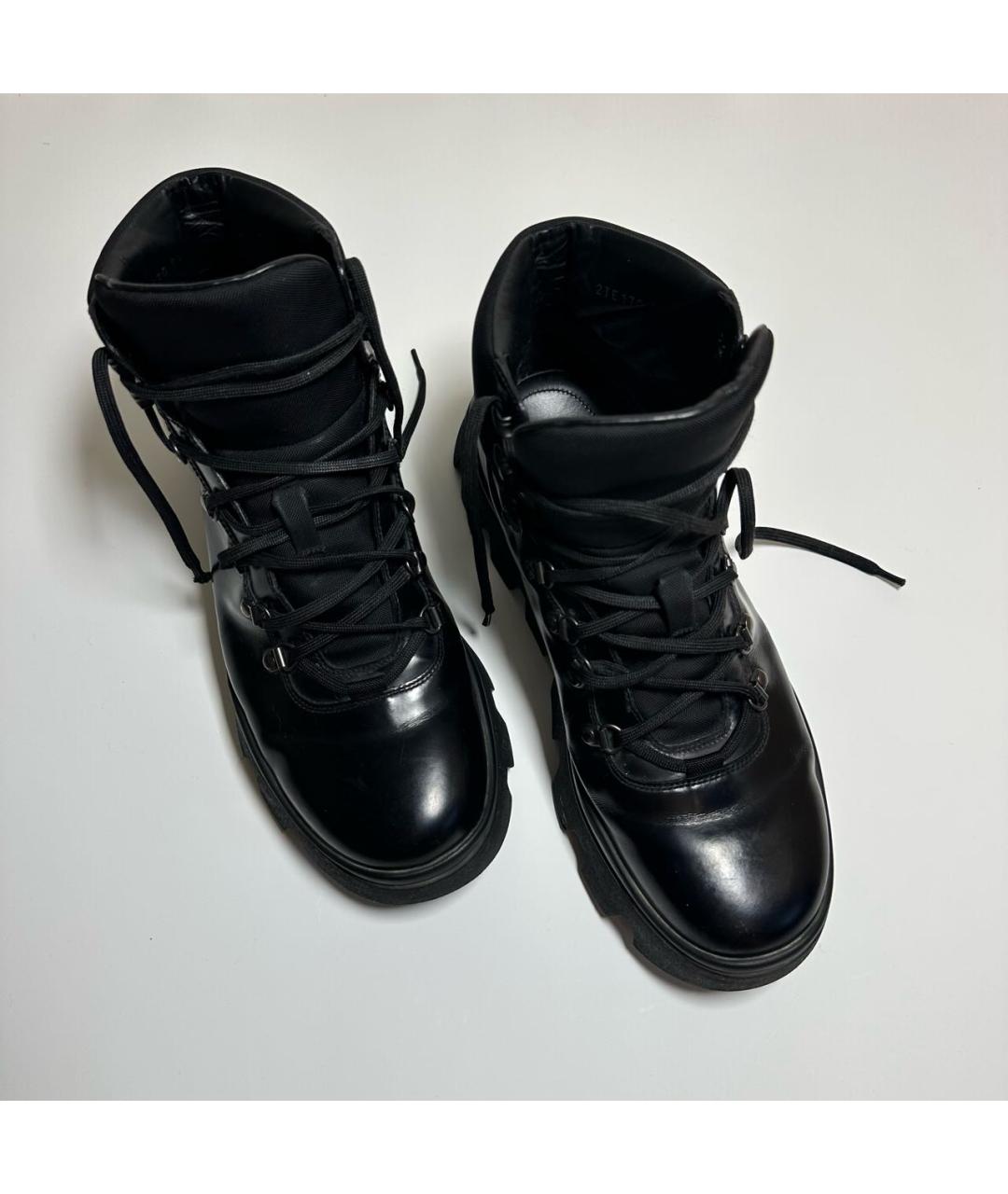 PRADA Черные кожаные высокие ботинки, фото 2