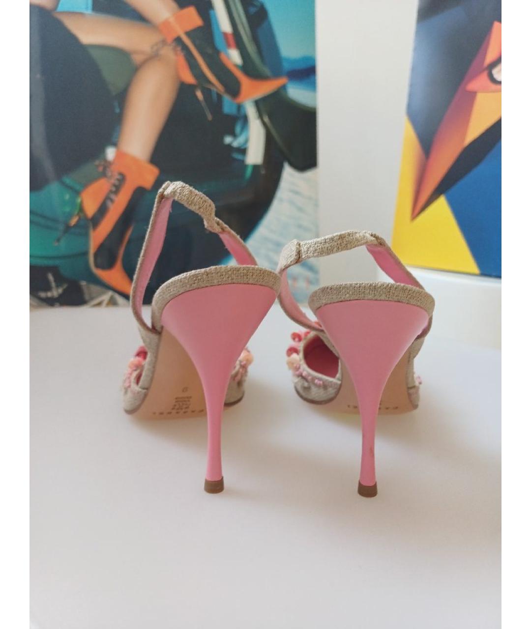 CASADEI Бежевые текстильные туфли, фото 8