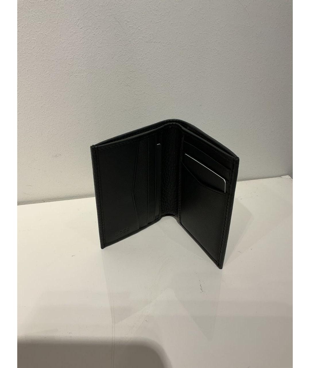HUGO BOSS Черный кожаный кошелек, фото 2