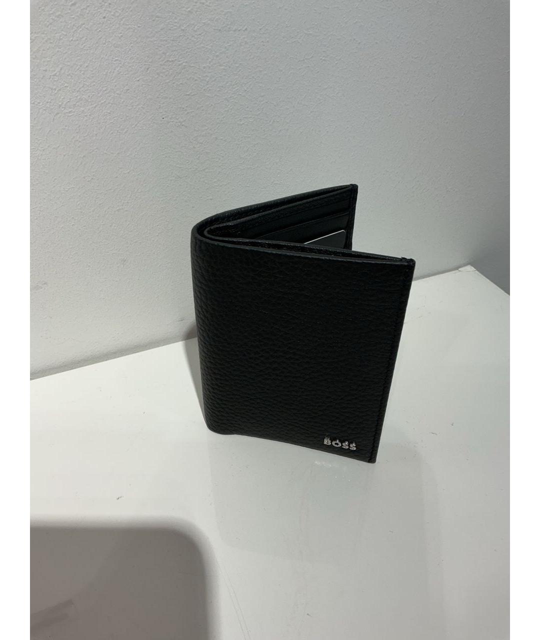 HUGO BOSS Черный кожаный кошелек, фото 4