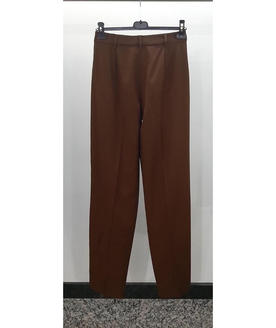 MAX MARA STUDIO Коричневые прямые брюки, фото 2