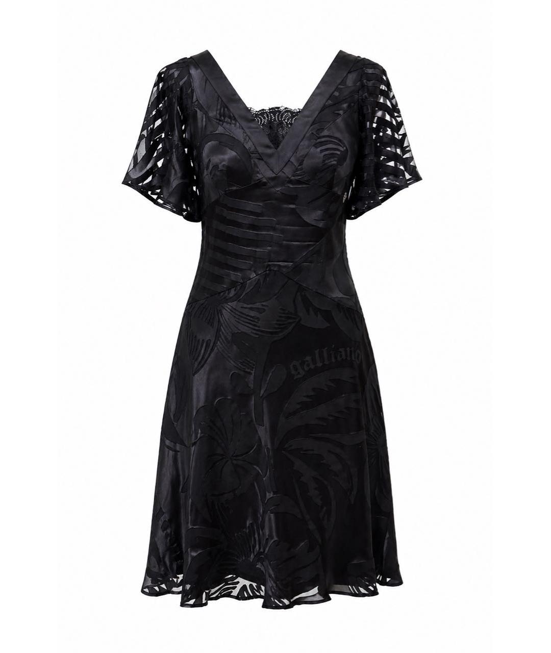 JOHN GALLIANO Черное шелковое коктейльное платье, фото 1