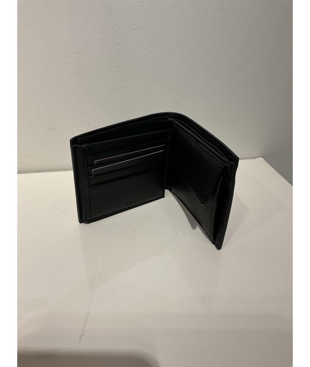 HUGO BOSS Черный кожаный кошелек, фото 2