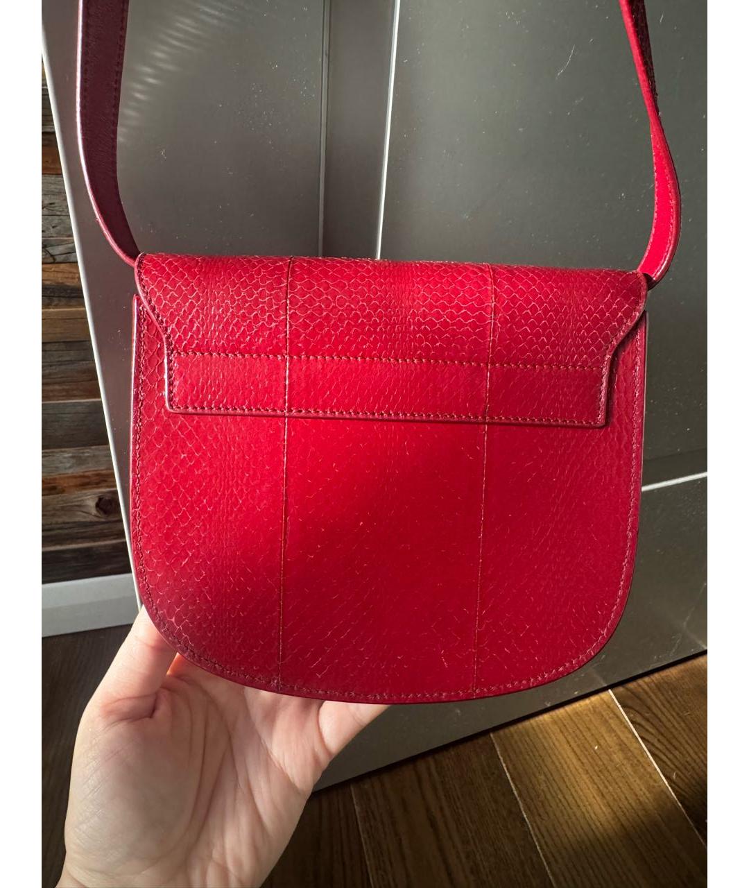 SAINT LAURENT Красная кожаная сумка через плечо, фото 3