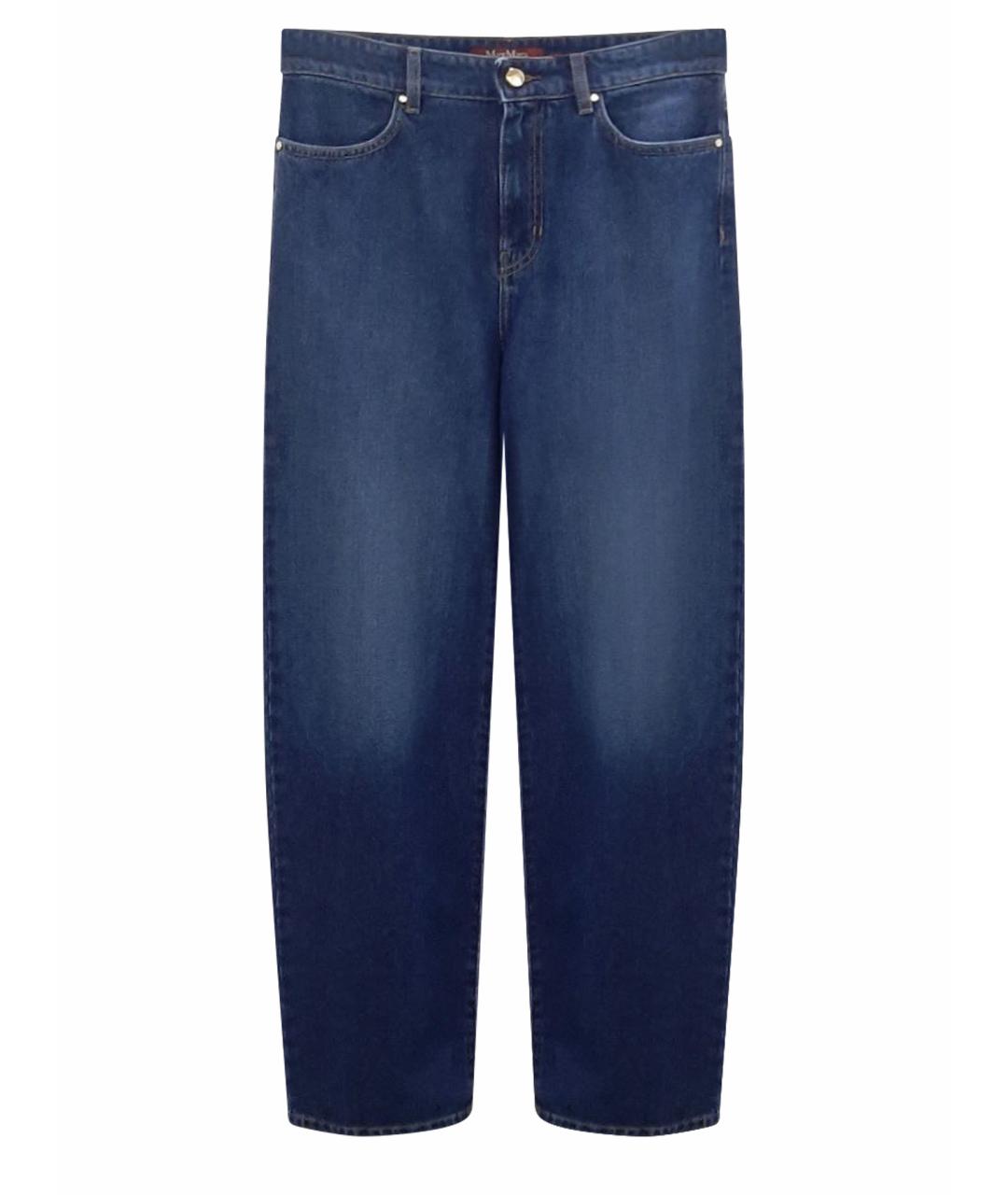 MAX MARA STUDIO Синие хлопковые прямые джинсы, фото 1