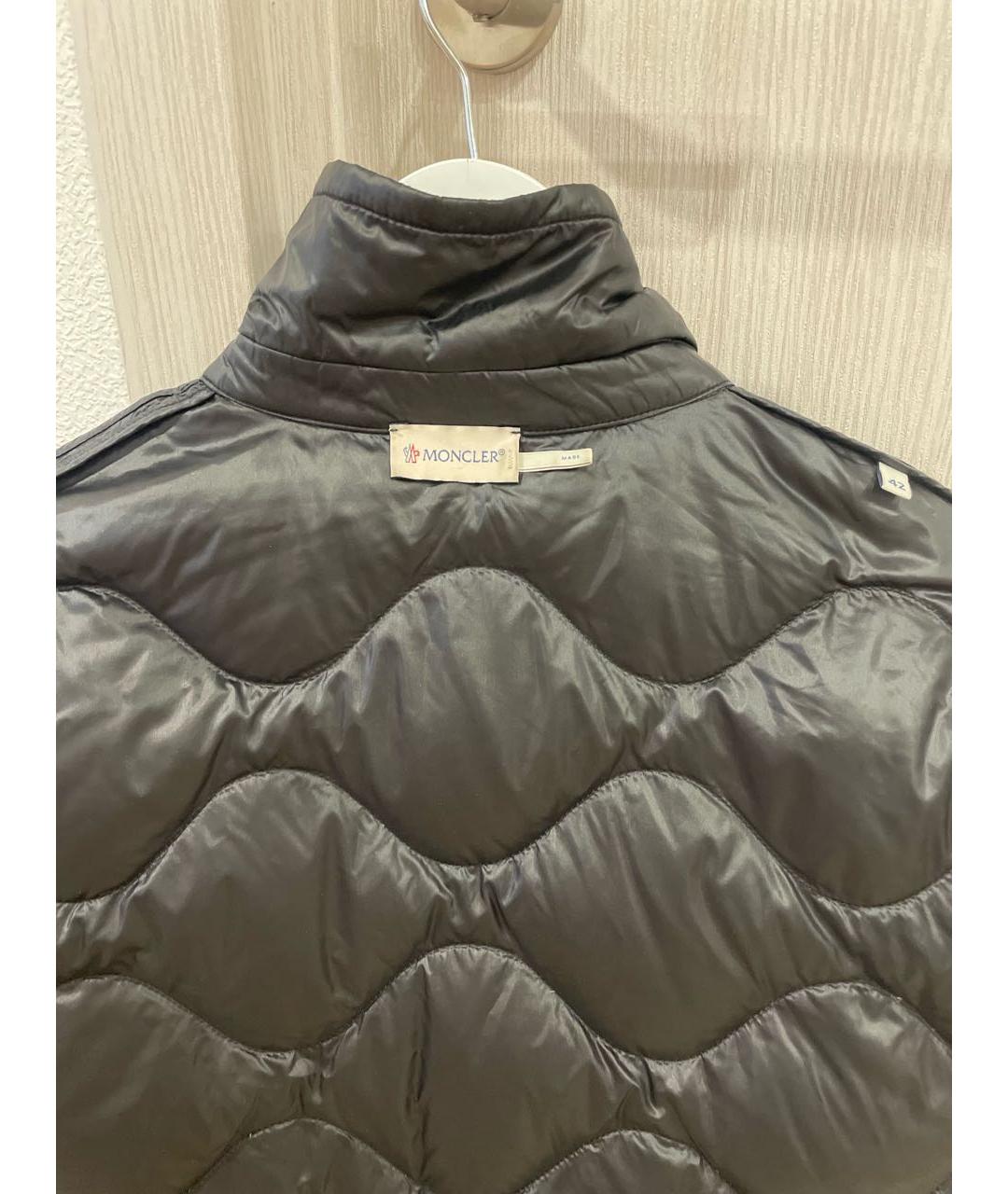 MONCLER Черный полиамидовый пуховик, фото 3
