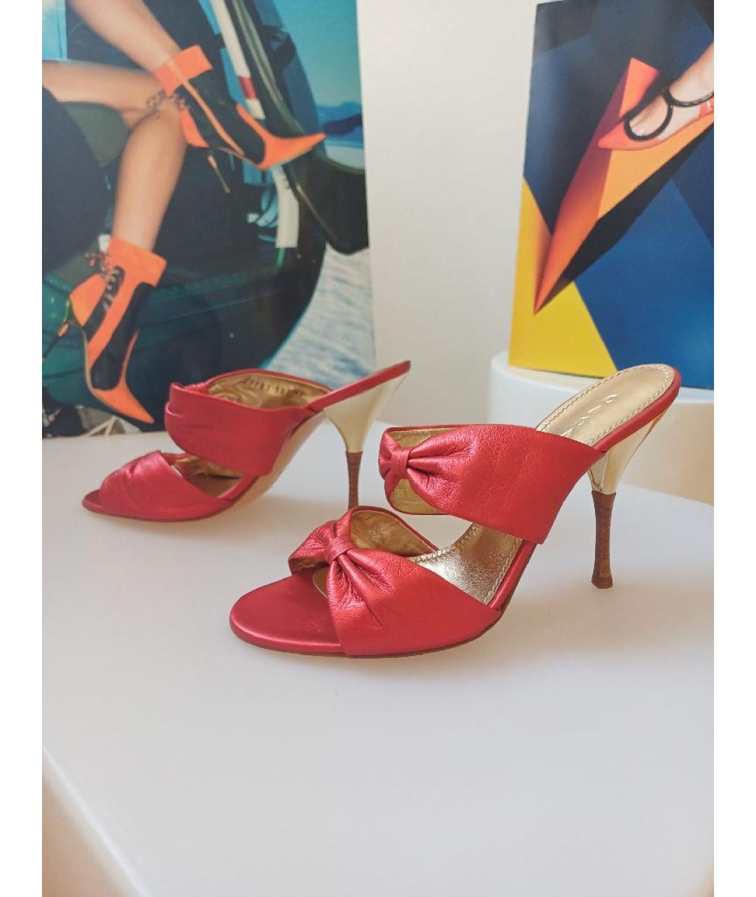 CASADEI Красные кожаные мюли, фото 3