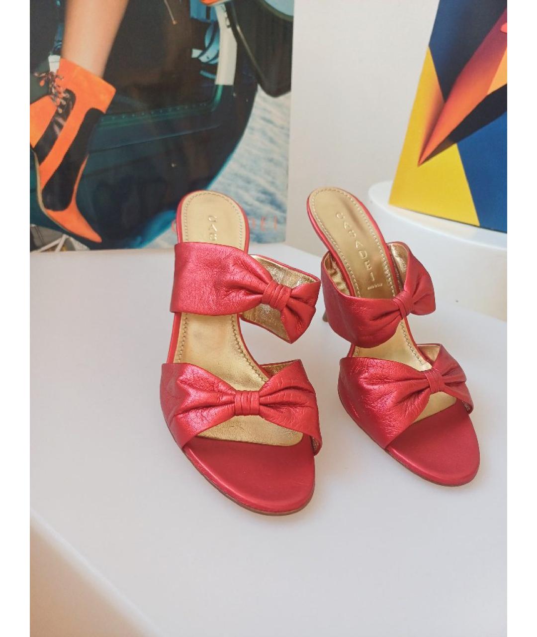 CASADEI Красные кожаные мюли, фото 6