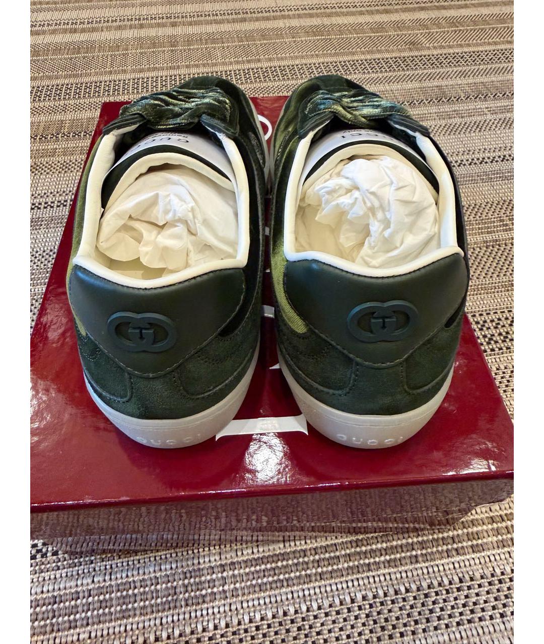 GUCCI Зеленые замшевые кеды, фото 4