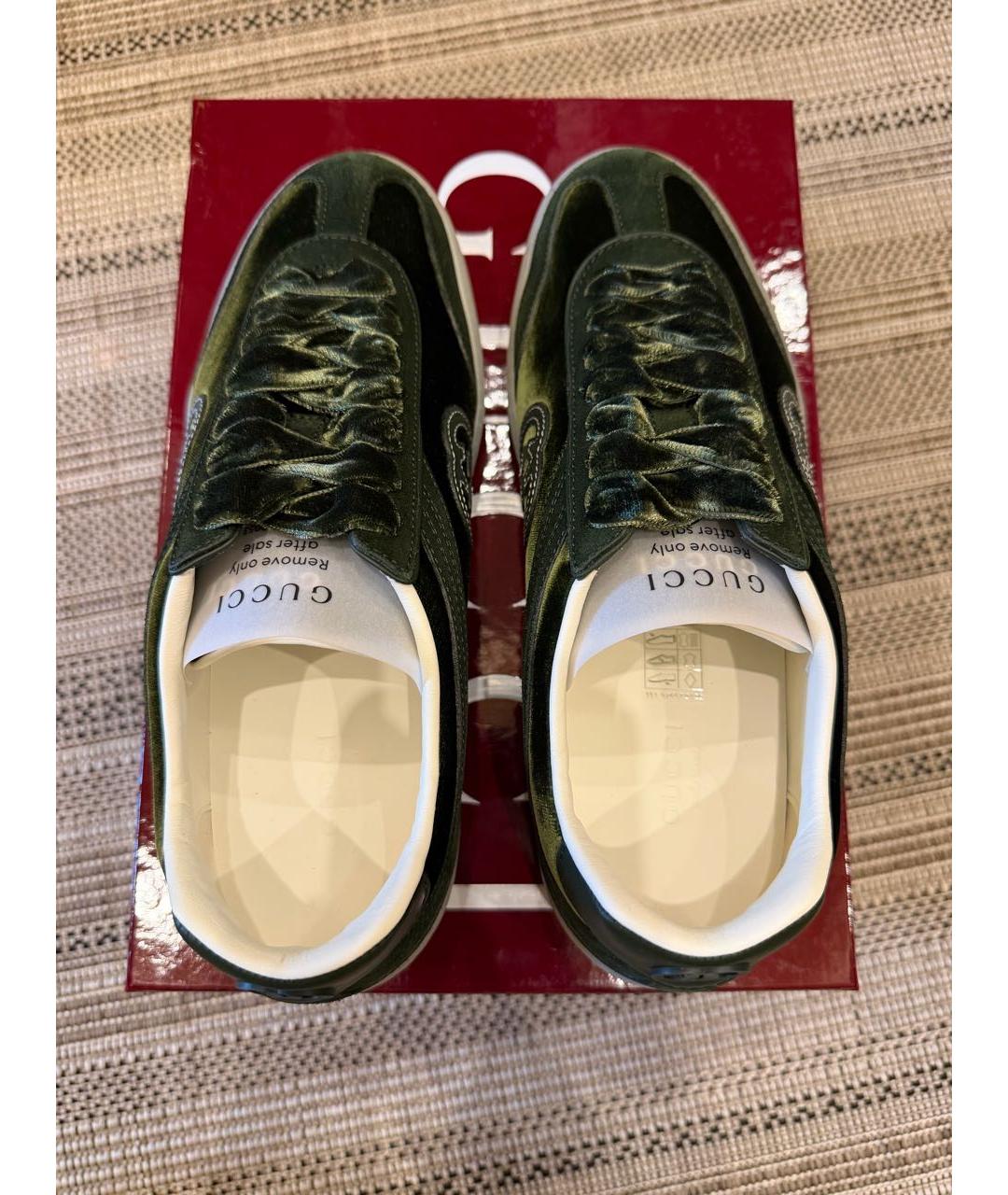 GUCCI Зеленые замшевые кеды, фото 3