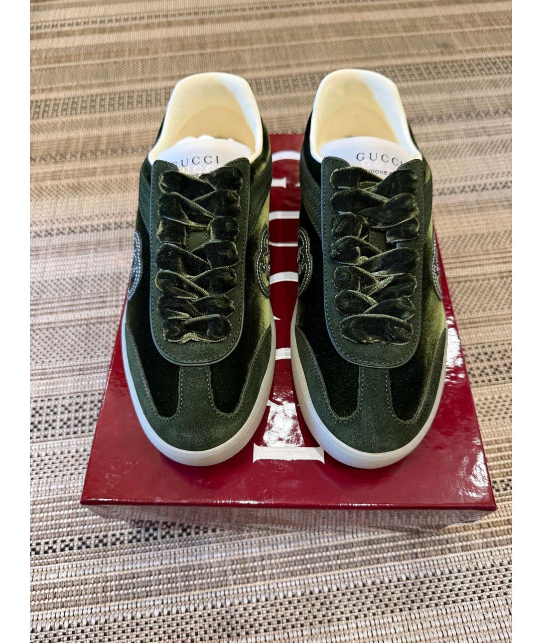 GUCCI Зеленые замшевые кеды, фото 2