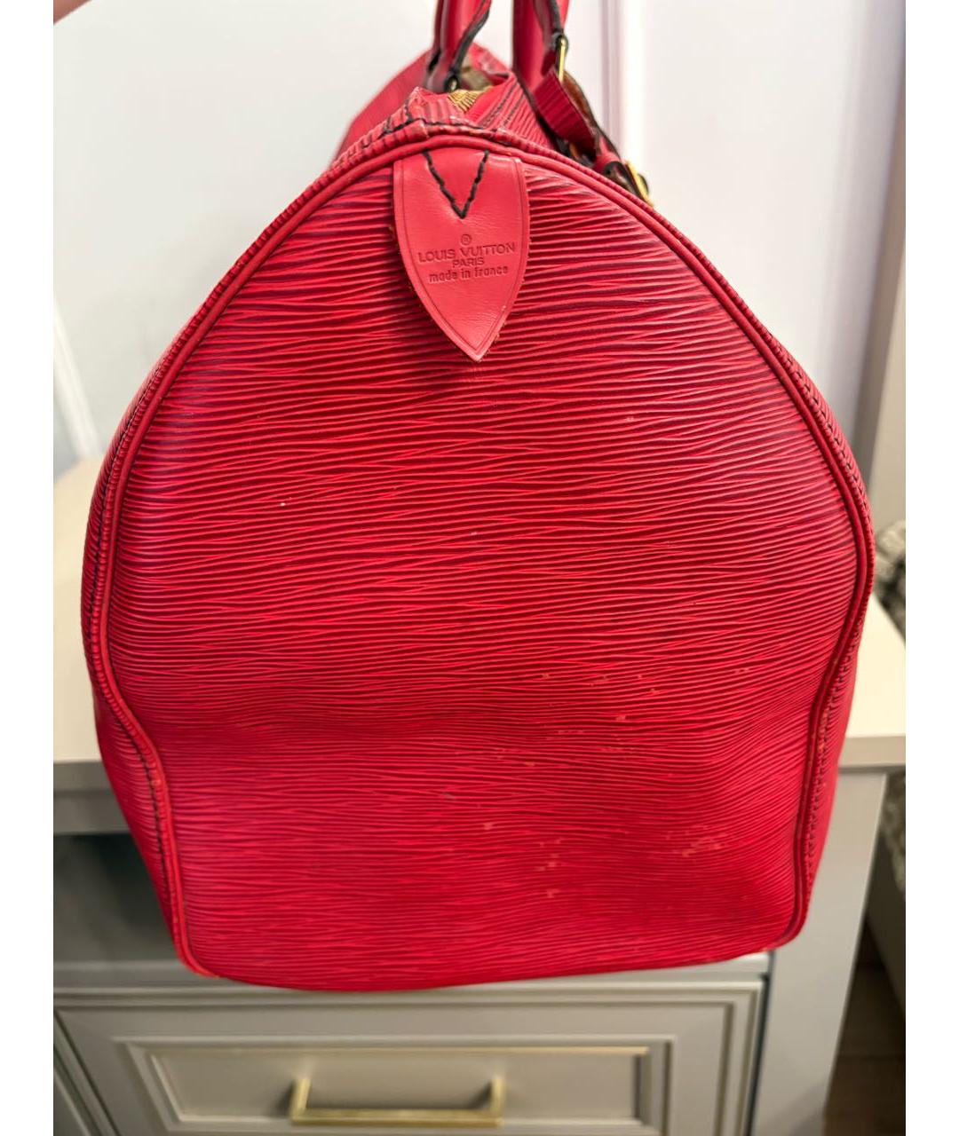 LOUIS VUITTON Красная кожаная дорожная/спортивная сумка, фото 2