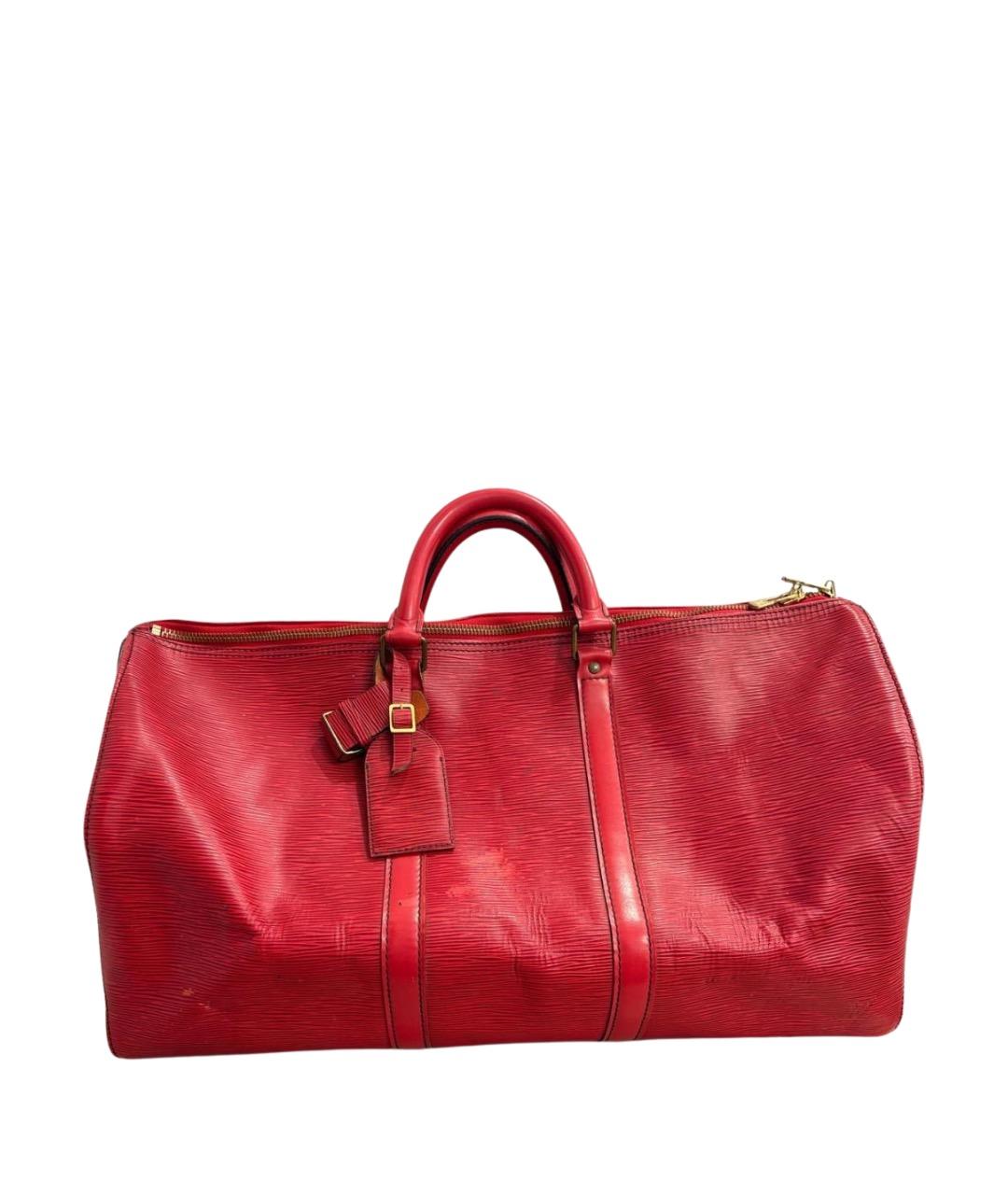 LOUIS VUITTON Красная кожаная дорожная/спортивная сумка, фото 1