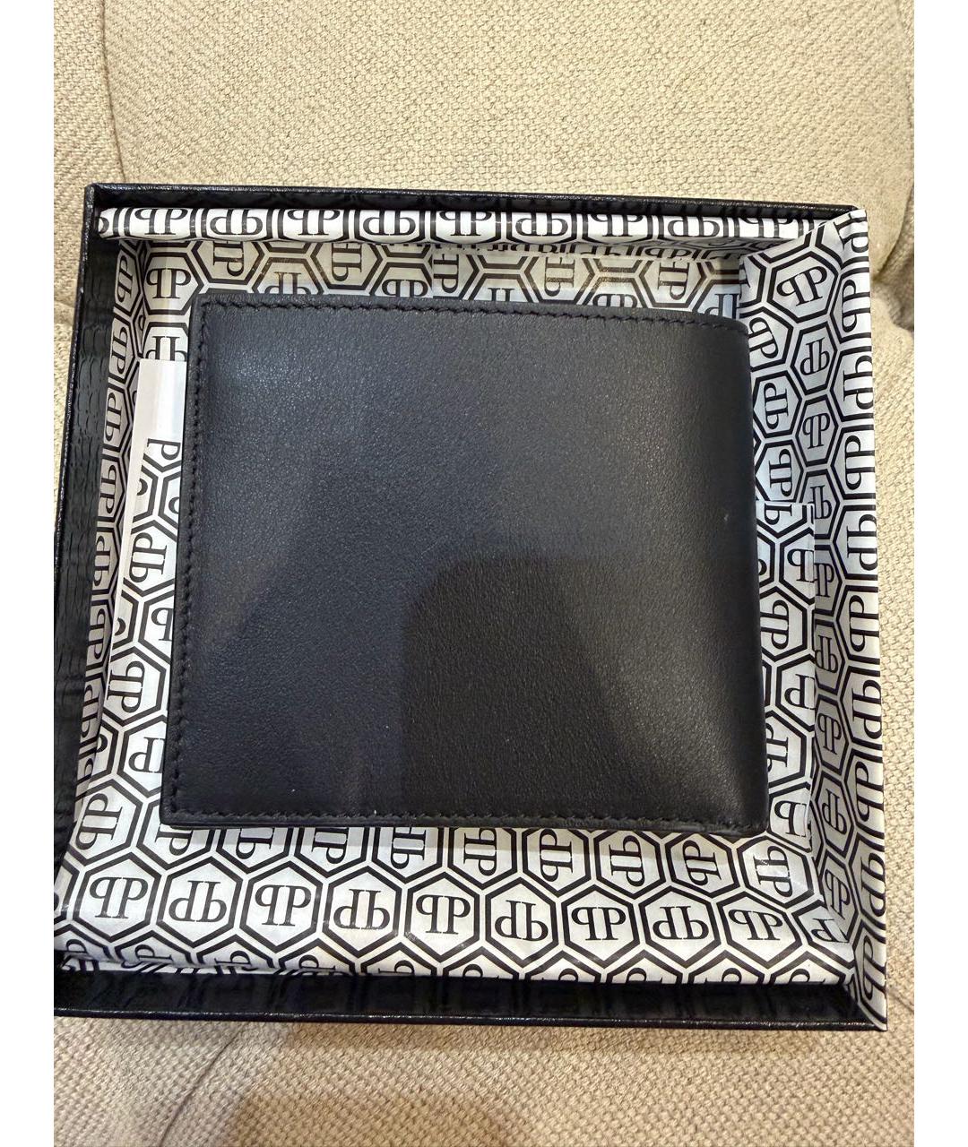 PHILIPP PLEIN Черный кожаный кошелек, фото 3