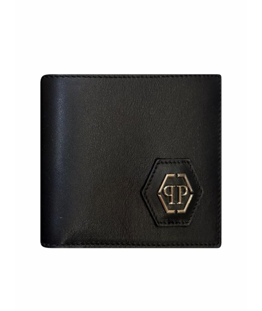 PHILIPP PLEIN Черный кожаный кошелек, фото 1