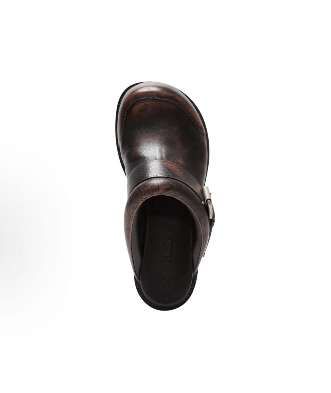 ACNE STUDIOS Коричневые кожаные сабо, фото 3