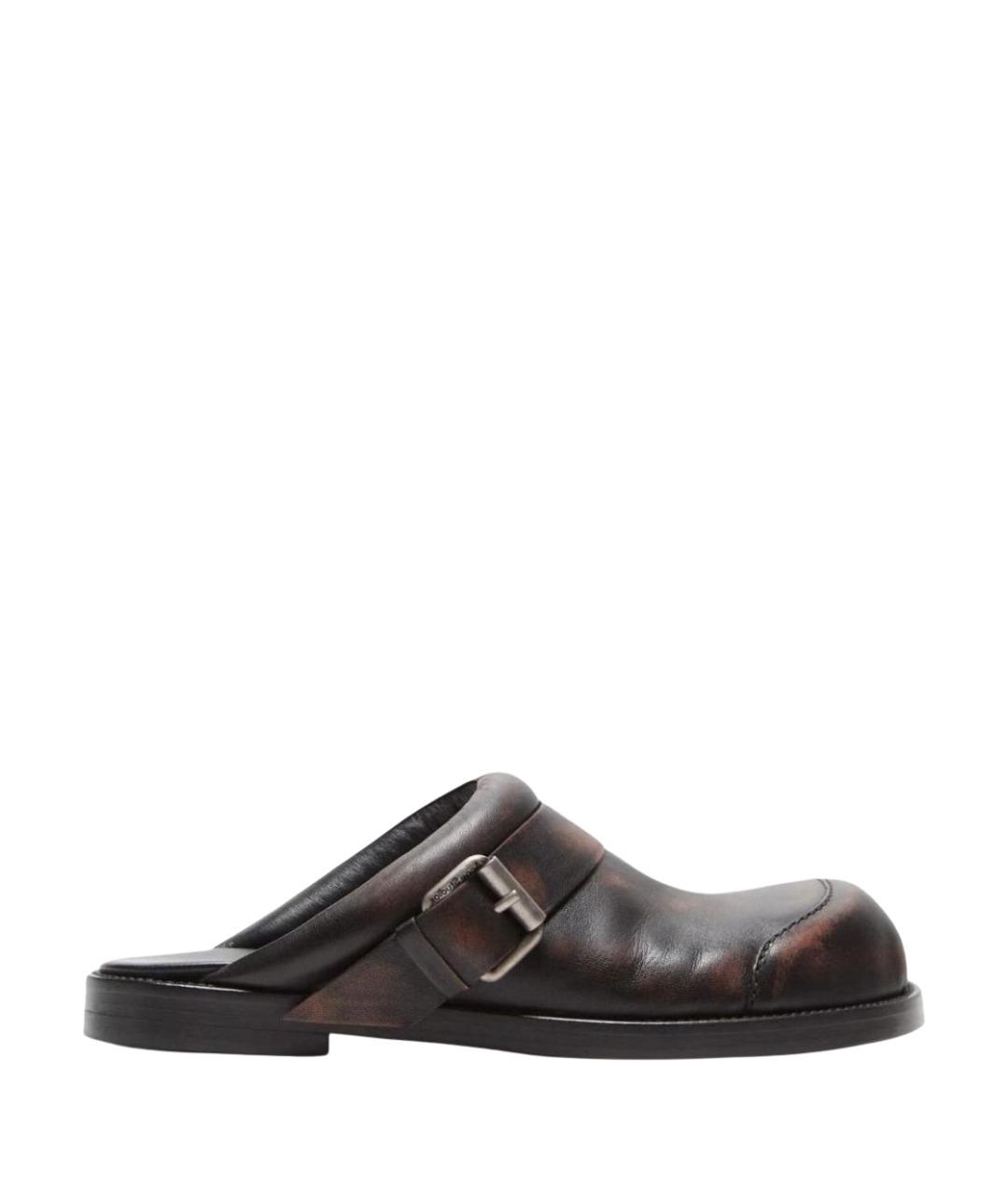 ACNE STUDIOS Коричневые кожаные сабо, фото 1