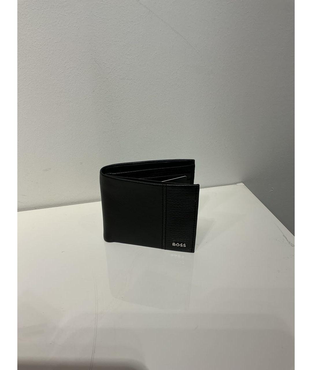 HUGO BOSS Черный кожаный кошелек, фото 4
