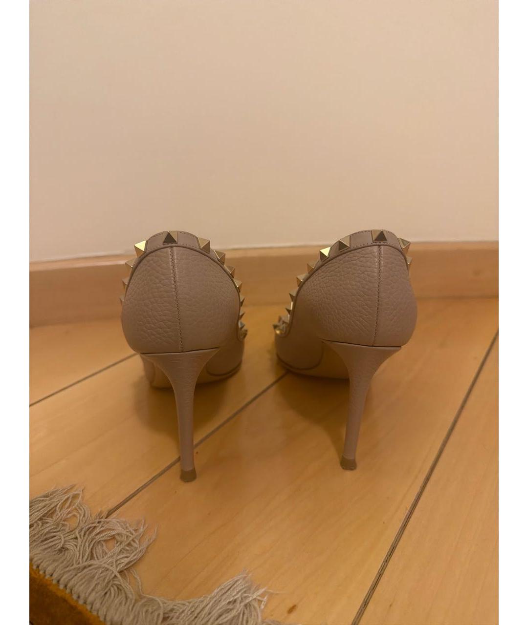 VALENTINO Бежевые кожаные туфли, фото 4
