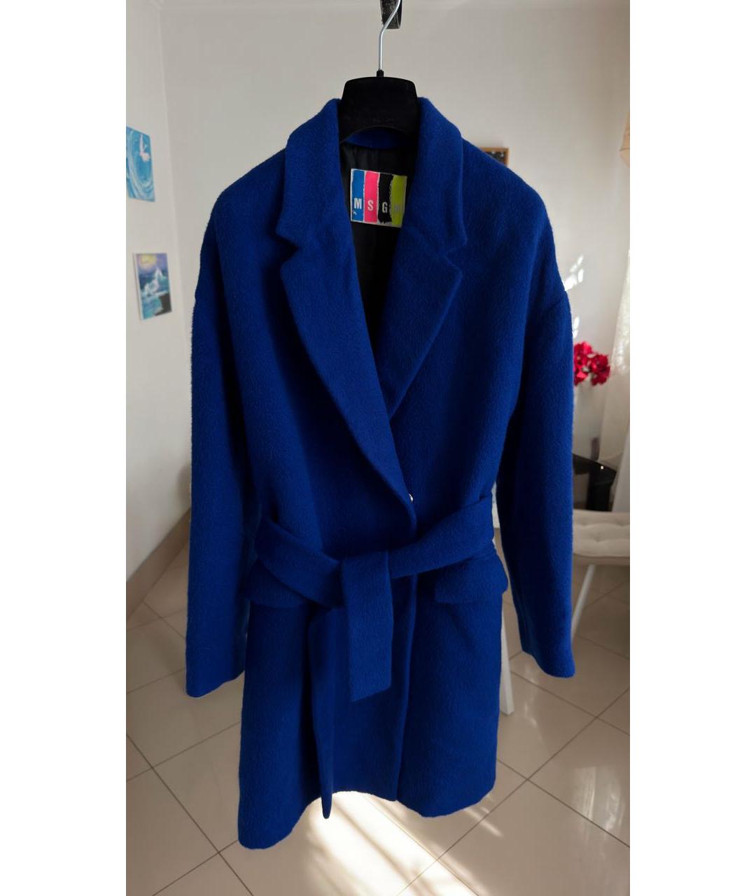 MSGM Синее шерстяное пальто, фото 2