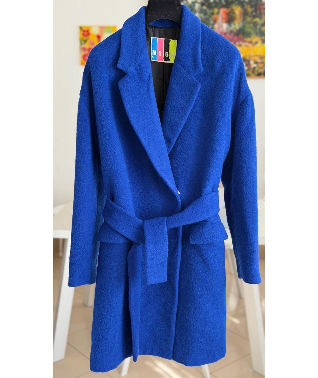 MSGM Синее шерстяное пальто, фото 4