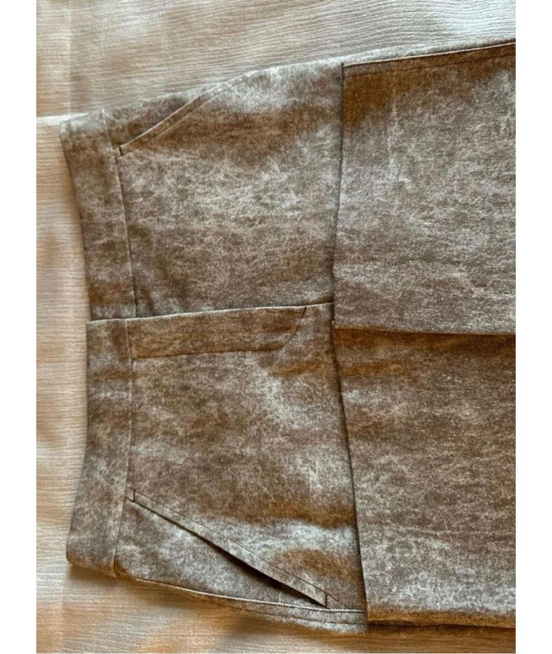 'S MAX MARA Коричневая хлопковая юбка миди, фото 3