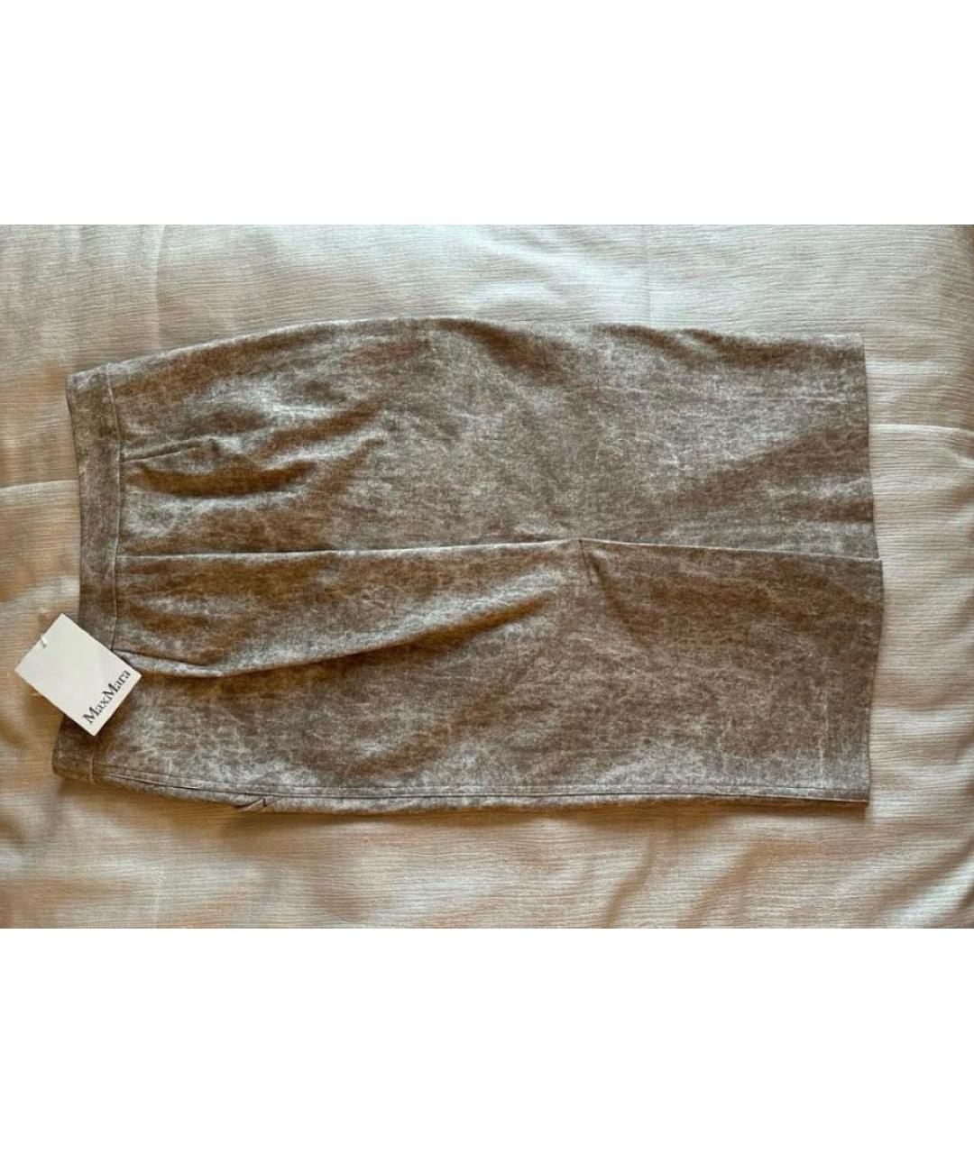 'S MAX MARA Коричневая хлопковая юбка миди, фото 2