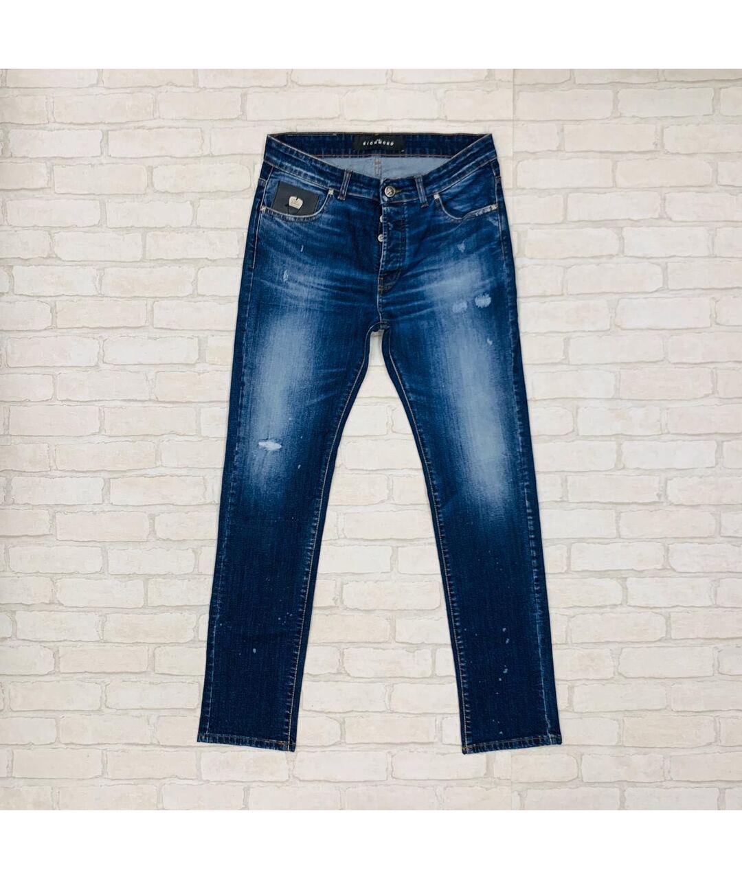 JOHN RICHMOND Синие хлопковые джинсы скинни, фото 9