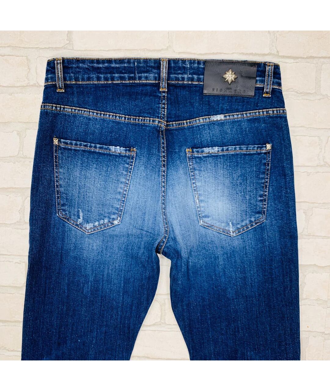 JOHN RICHMOND Синие хлопковые джинсы скинни, фото 3