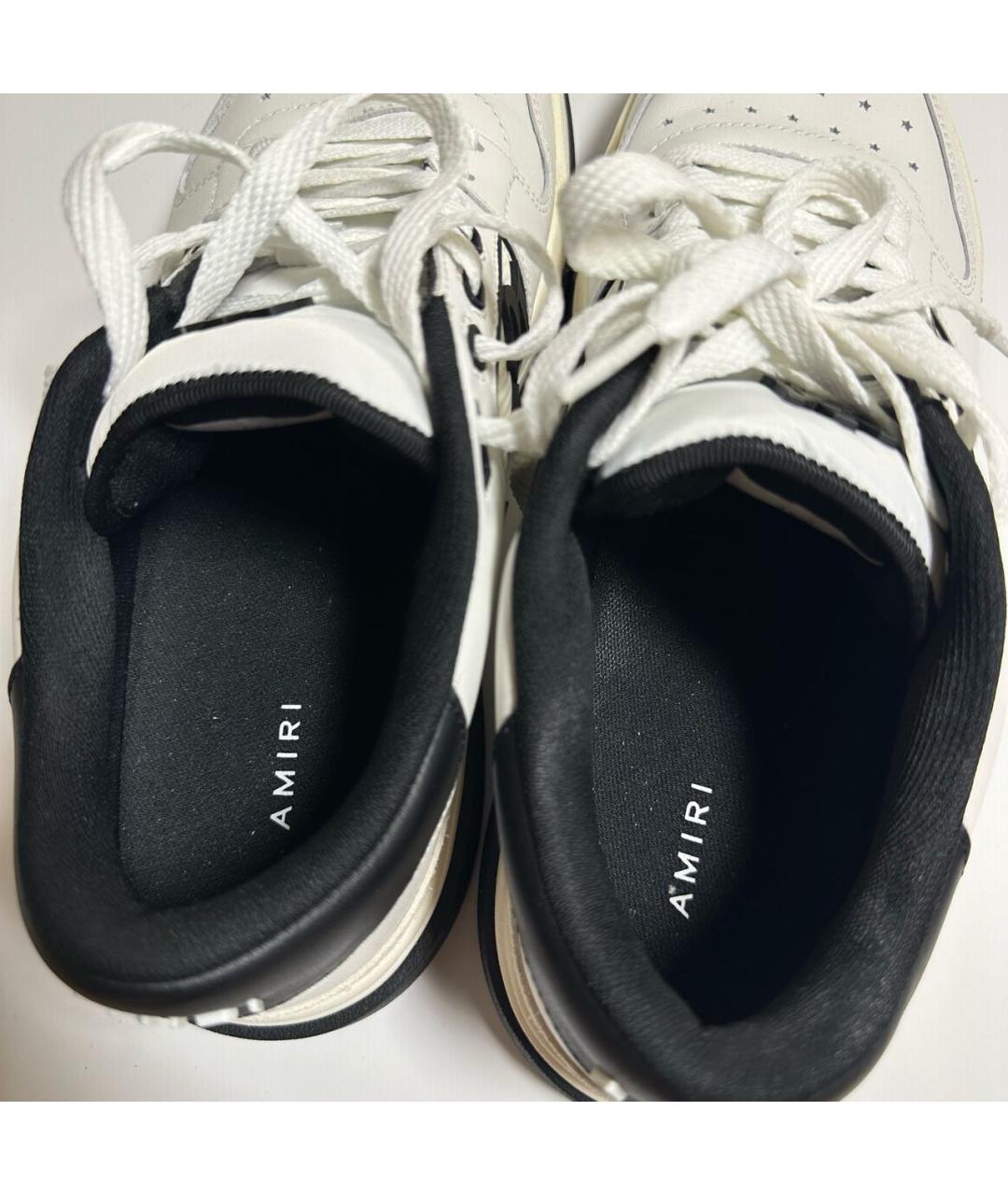 AMIRI Белые кожаные низкие кроссовки / кеды, фото 5
