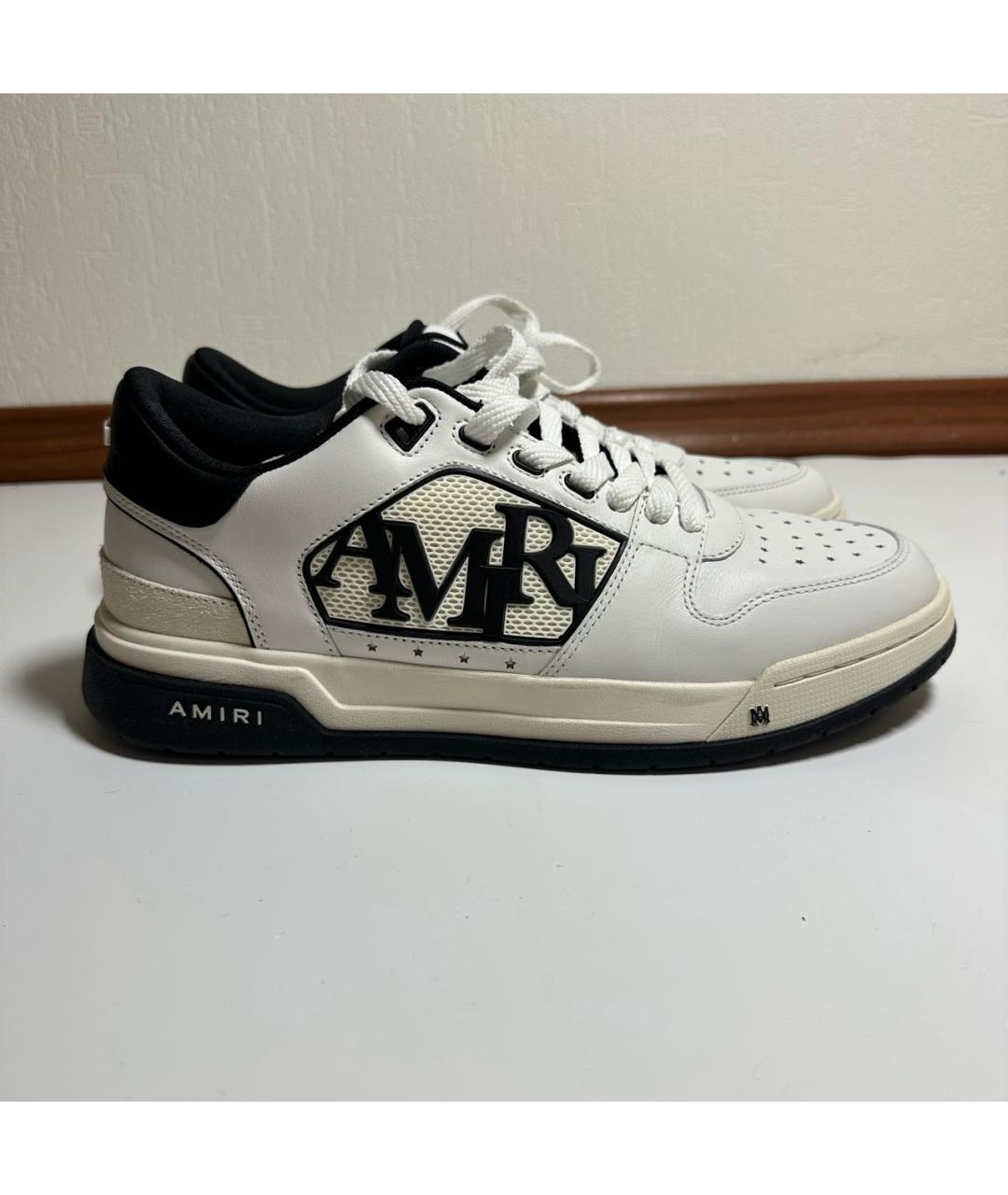 AMIRI Белые кожаные низкие кроссовки / кеды, фото 9