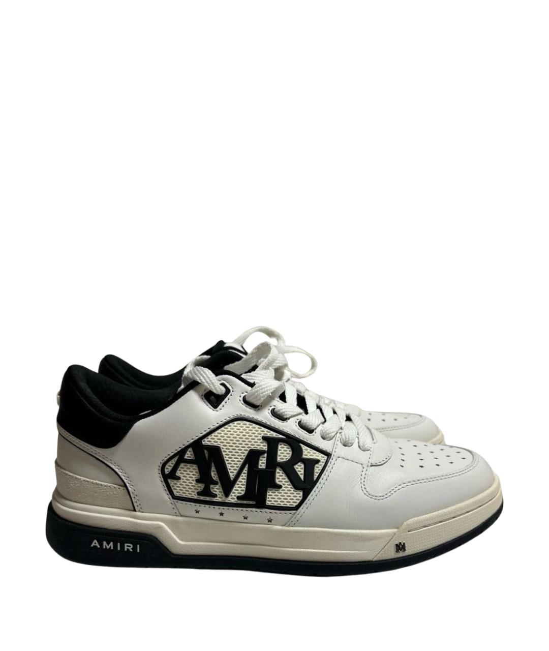 AMIRI Белые кожаные низкие кроссовки / кеды, фото 1