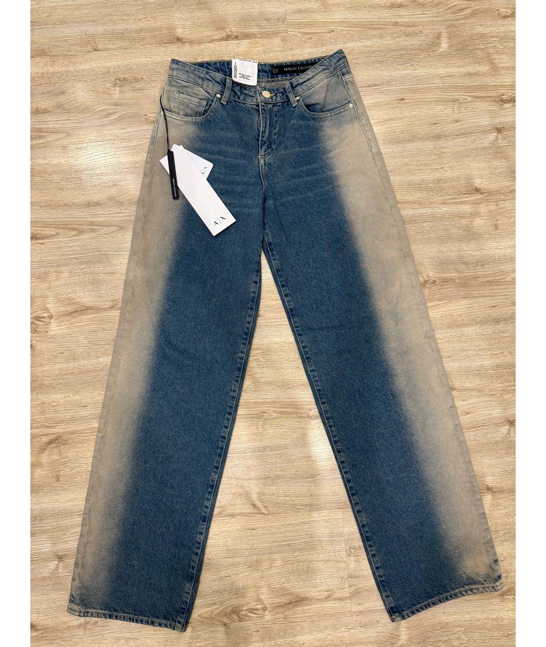 ARMANI EXCHANGE Синие хлопковые прямые джинсы, фото 2