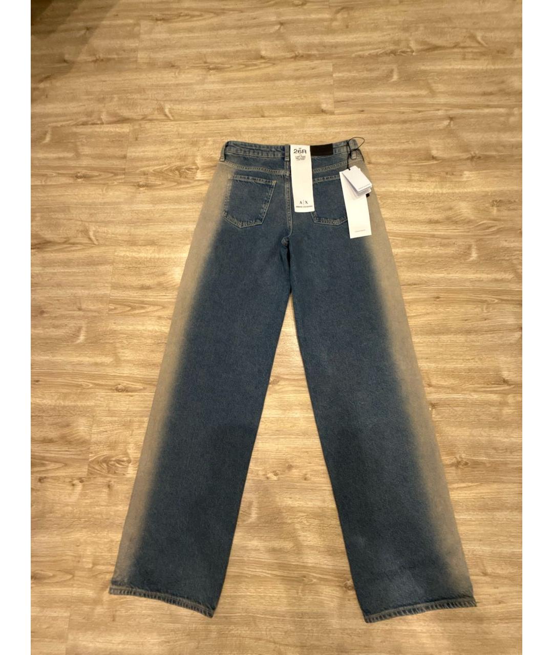 ARMANI EXCHANGE Синие хлопковые прямые джинсы, фото 3