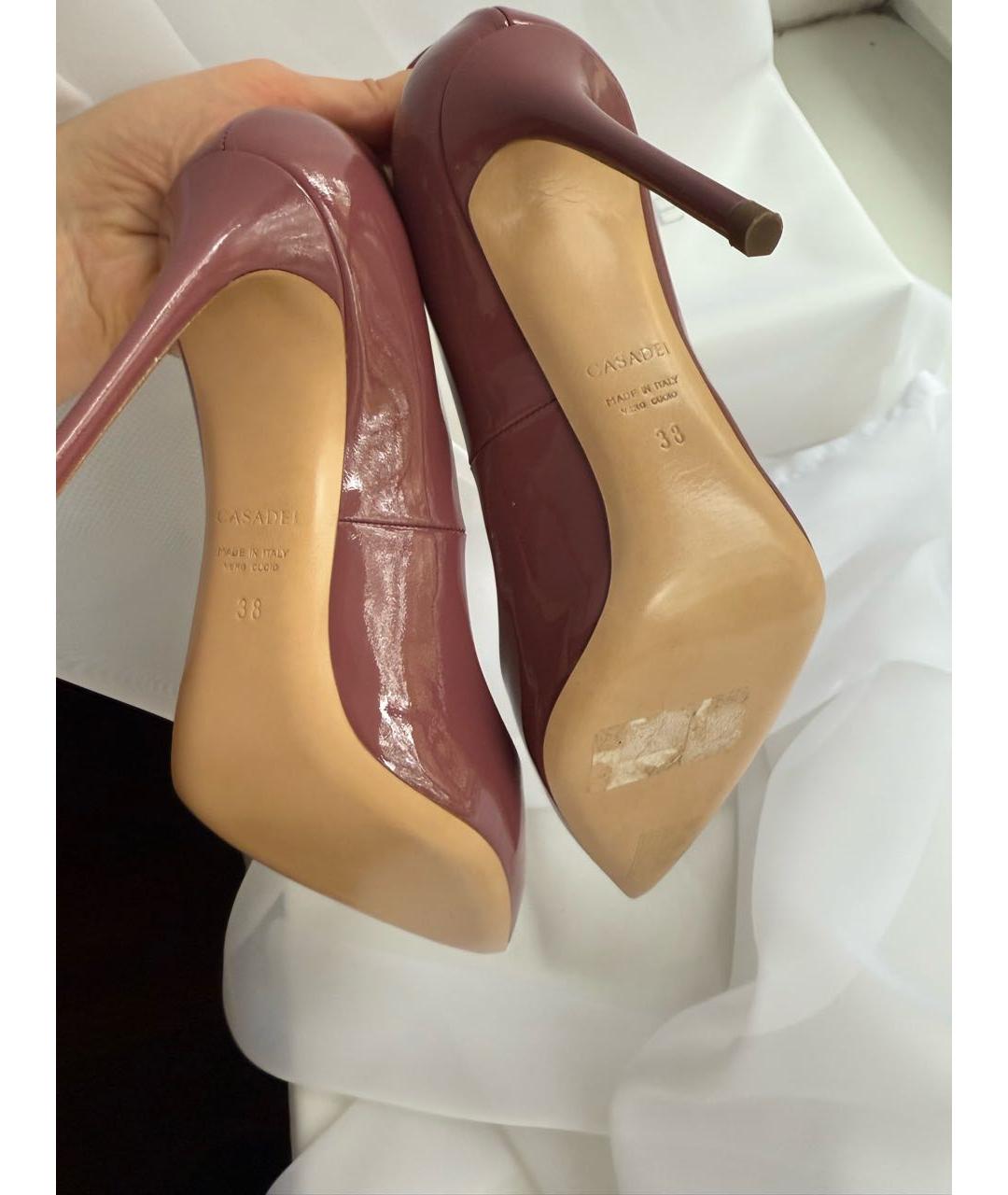 CASADEI Бордовые туфли из лакированной кожи, фото 8