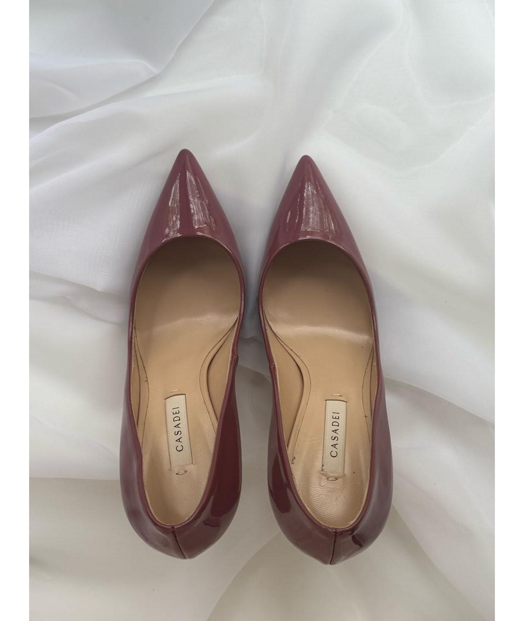 CASADEI Бордовые туфли из лакированной кожи, фото 3