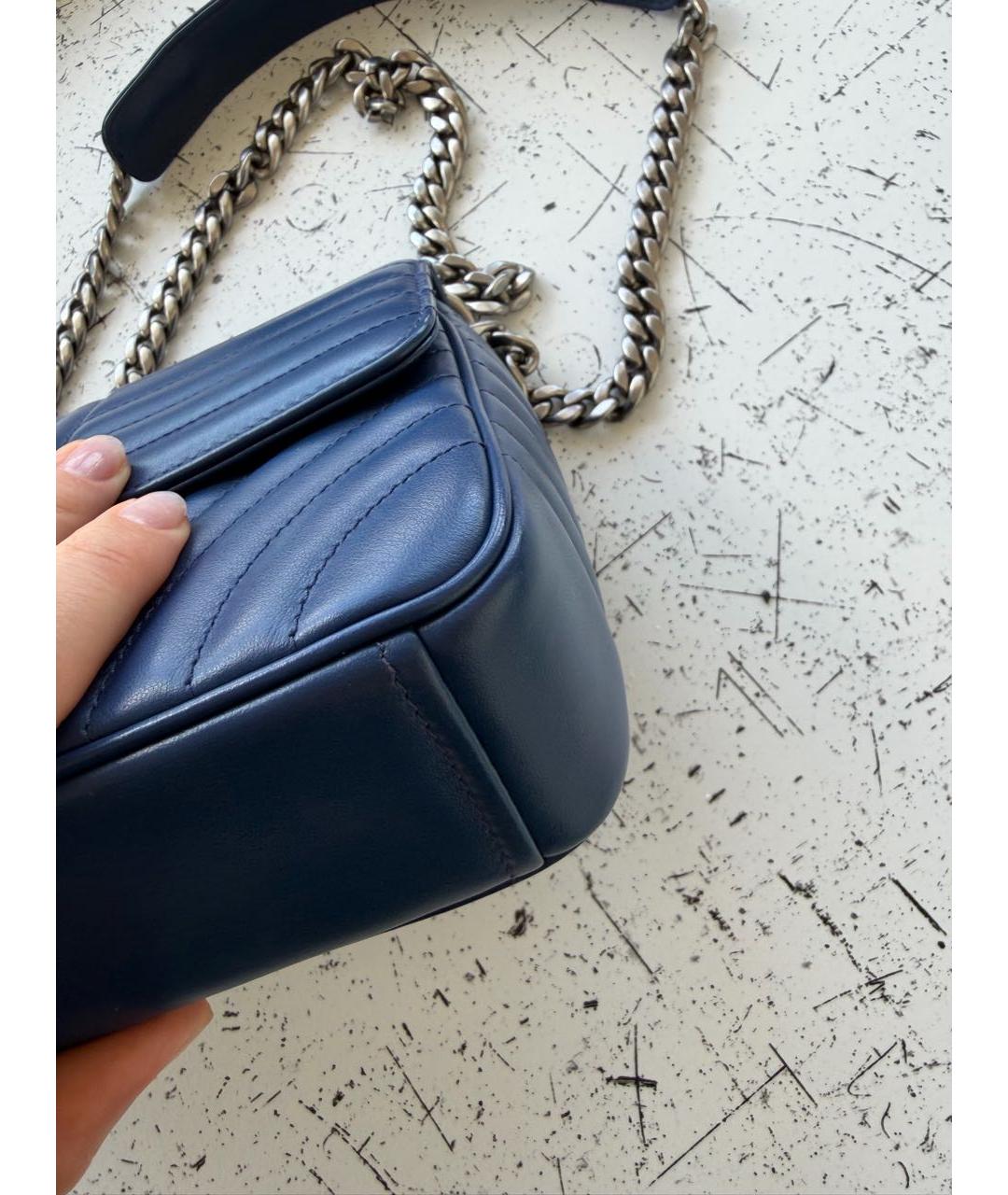 PRADA Синяя кожаная сумка с короткими ручками, фото 2