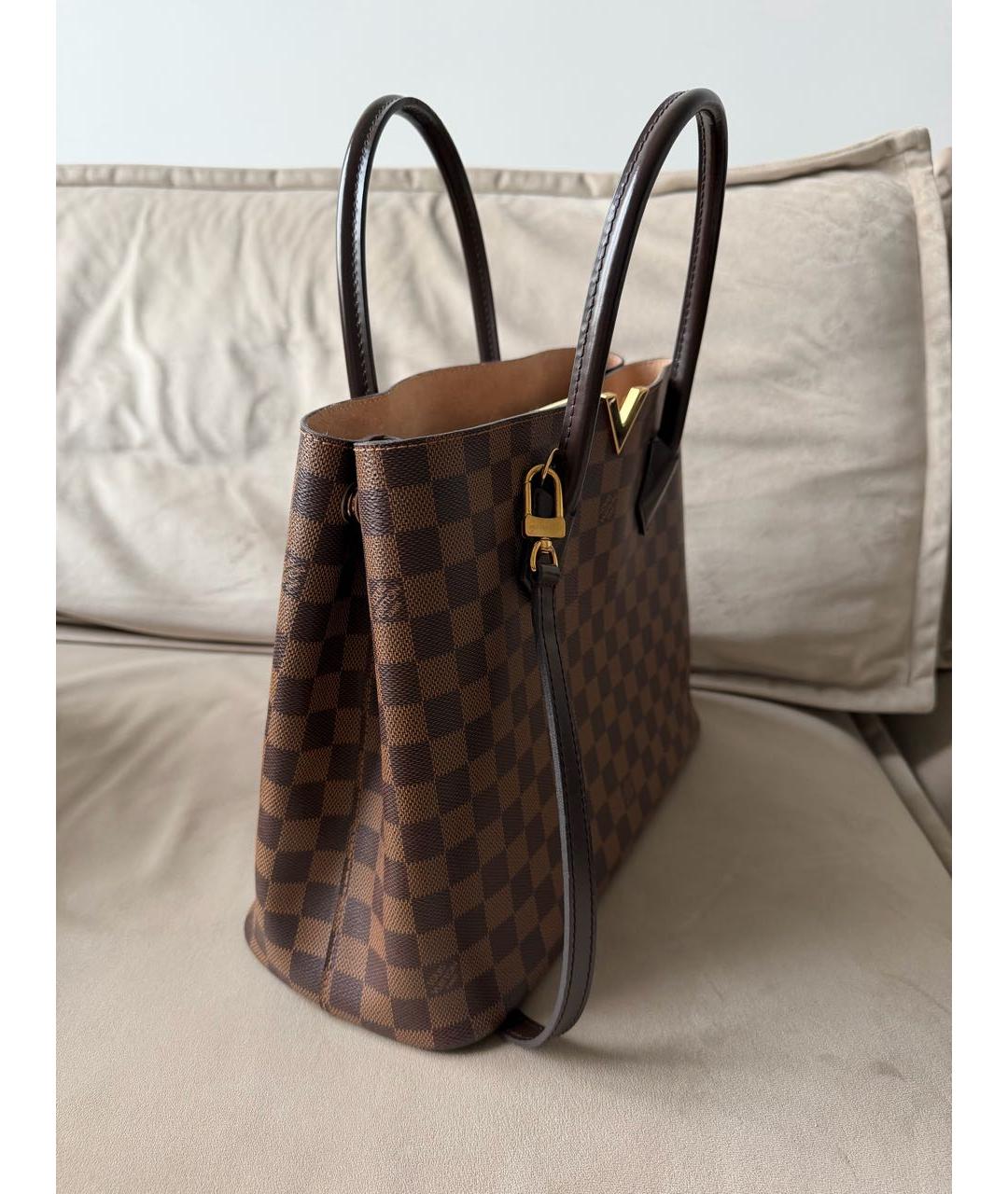 LOUIS VUITTON Коричневая кожаная сумка тоут, фото 2