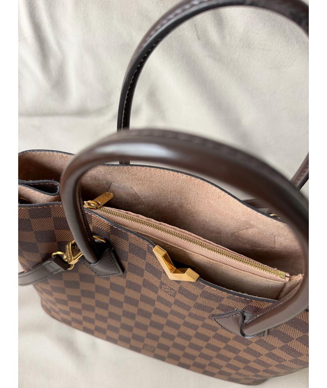 LOUIS VUITTON Коричневая кожаная сумка тоут, фото 4