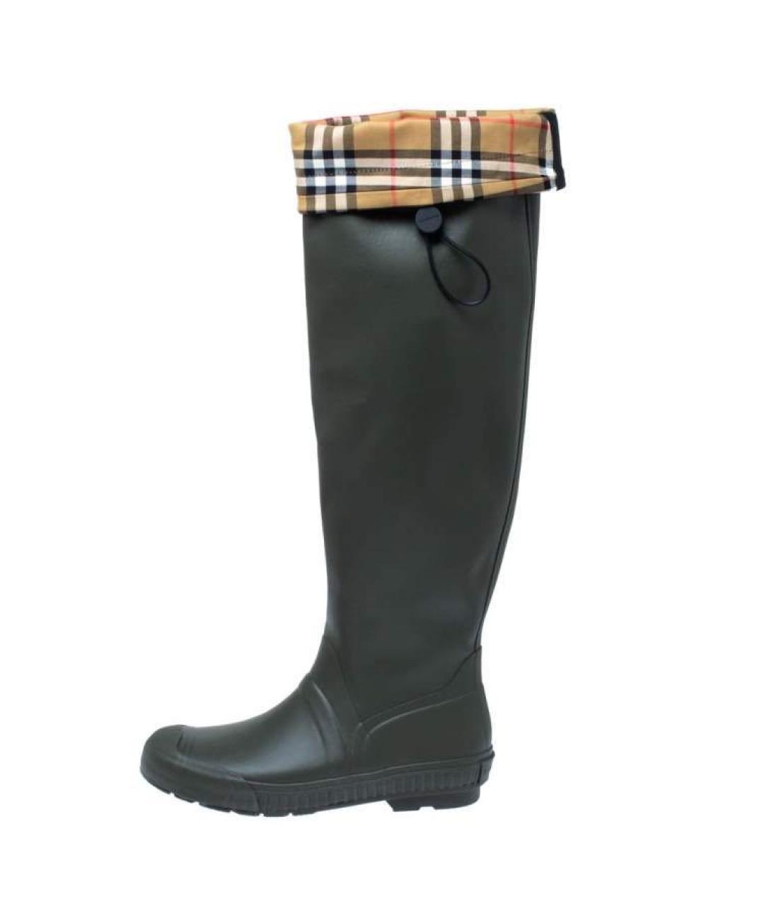 BURBERRY Черные резиновые ботфорты, фото 8