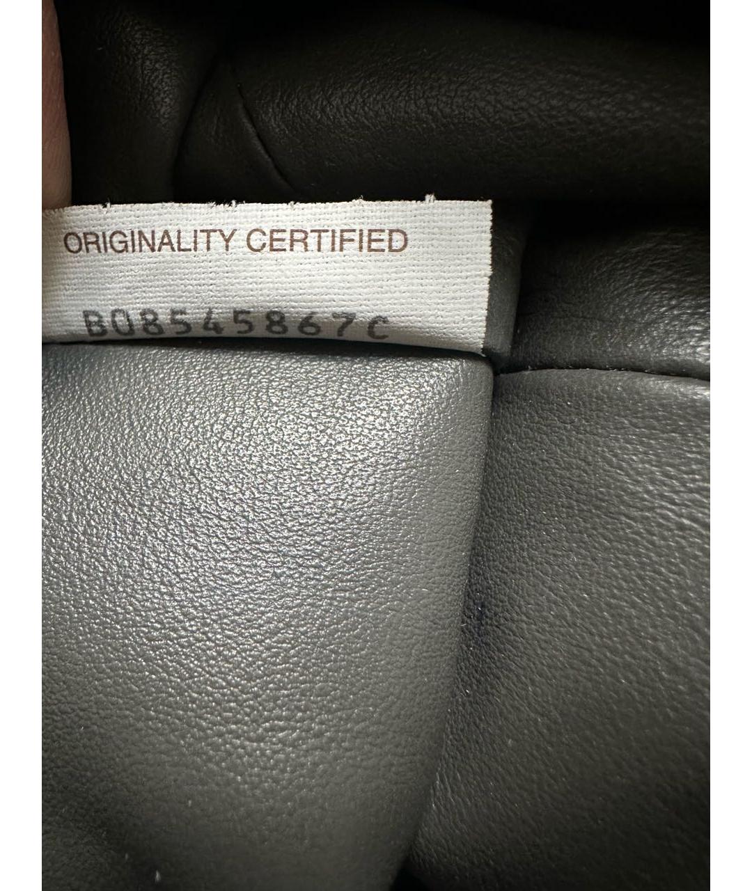 BOTTEGA VENETA Антрацитовая кожаная сумка с короткими ручками, фото 6